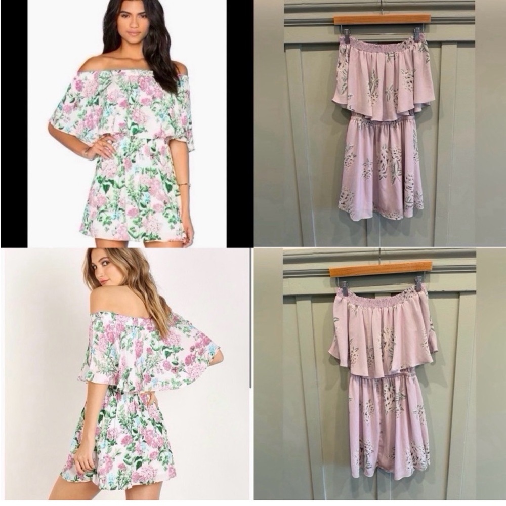 Show Me Your Mumu Casita Floral Off Shoulder Mini Dress Pastel XS